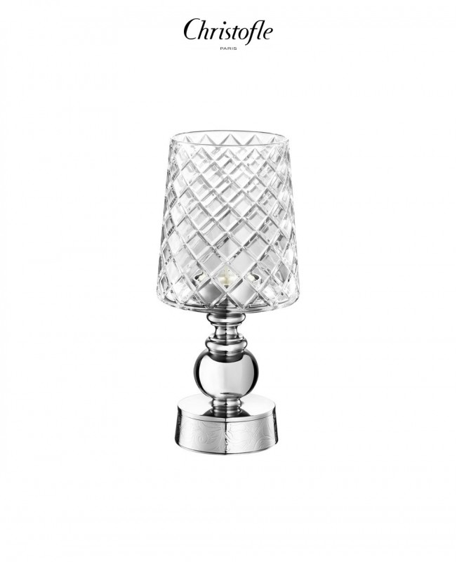 Jardin D'Eden Hurricane with Clear Crystal Shade in Stainless Steel - (Christofle)
