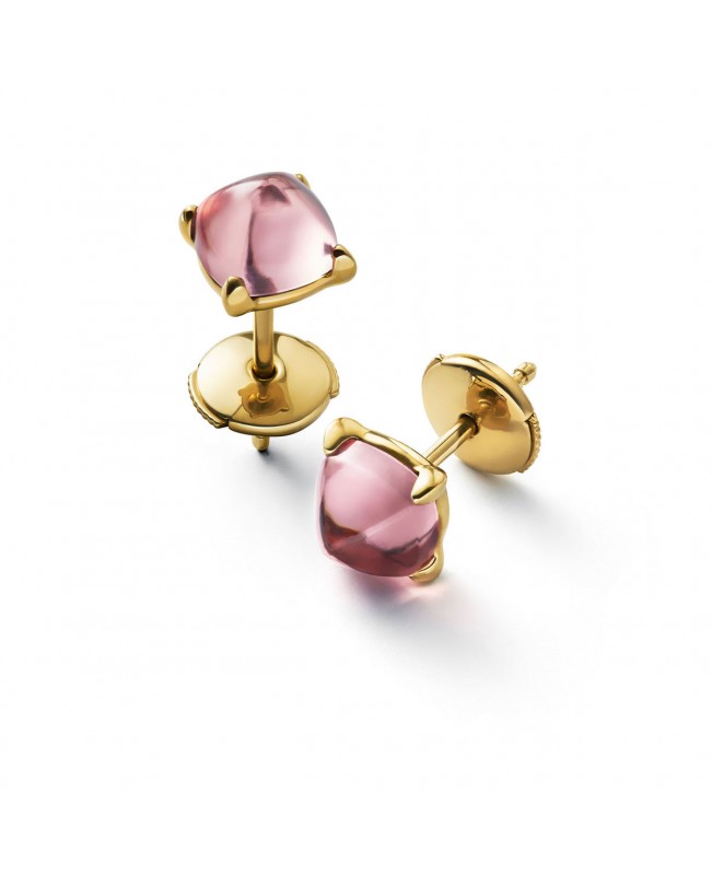 Medicis Stud Earrings Vermeil Rose Crystal - Baccarat