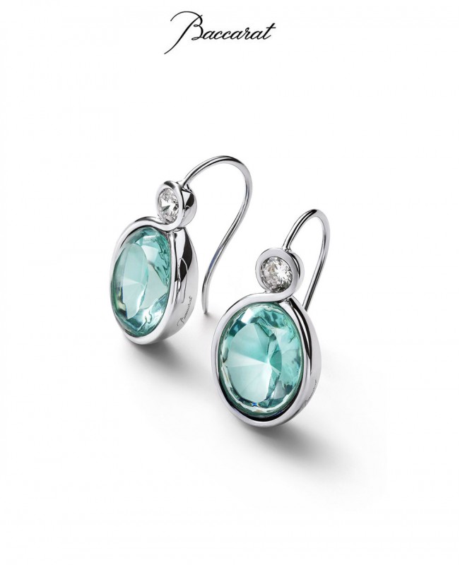 Croise Earrings Turqiouse Crystal with Silver (Baccarat)