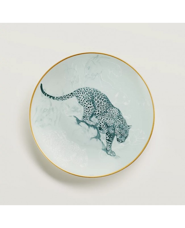 Hermes - Carnets d'Equateur Dessert Plate 'Panther' S/2