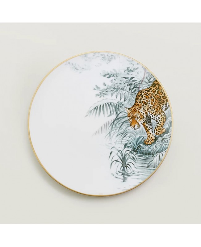Hermes - Carnets d'Equateur Dinner Plate 'Jaguar' S/2