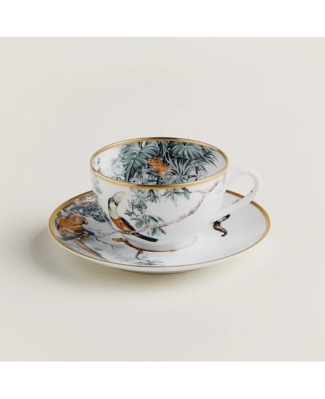 Hermes - Carnets d'Equateur Tea Cup & Saucer S/2